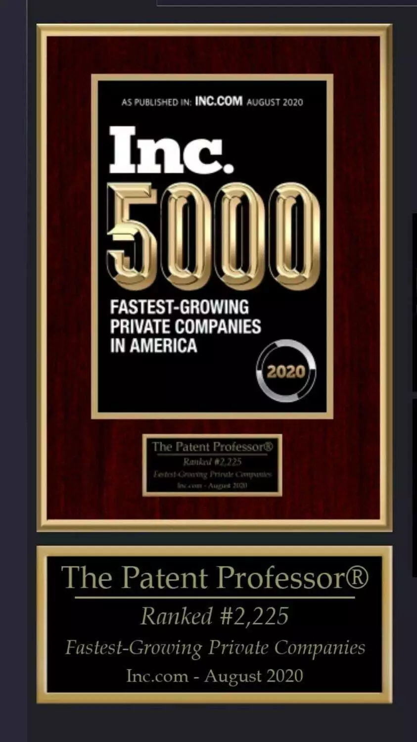 The Patent Professor® Makes the Inc. 5000 List of Fastest-Growing American Companies! 41